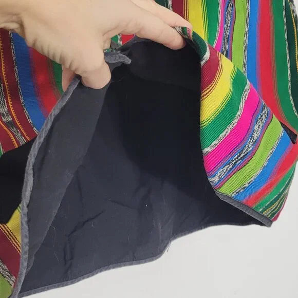 Tipicos Vintage Bohemian Multicolored Striped Button Front Vest Cotton Blend - Picture 4 of 9